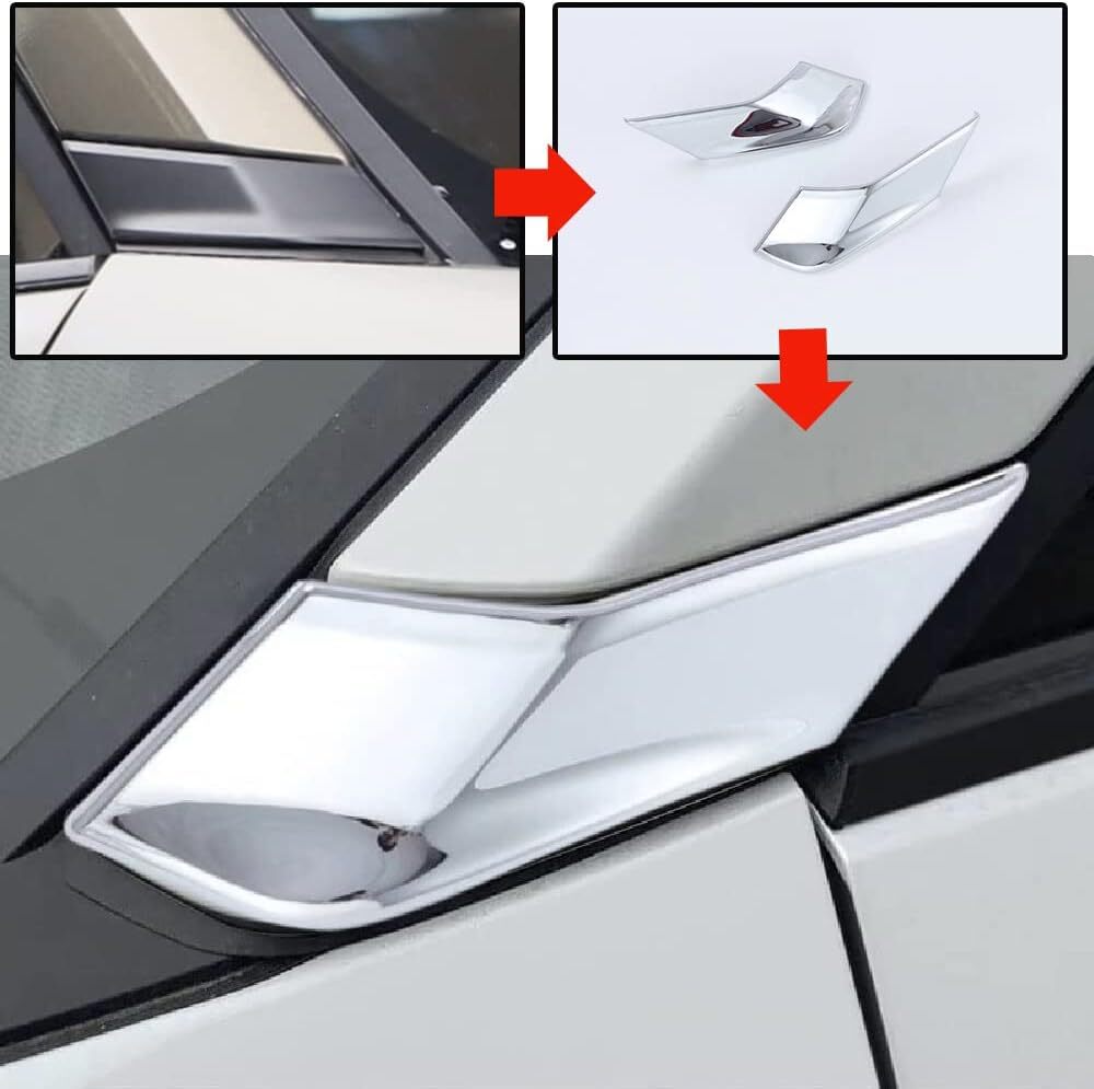 ■新品■トヨタ カローラクロス (2021年9月～)用 フロントCピラーガーニッシュ サイドピラーカバー(鏡面仕上メッキ) 左右セット_画像2
