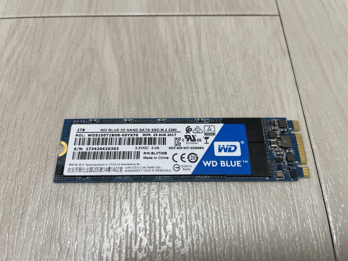 WD 内蔵SSD M.2-2280 / 1TB / WD Blue 3D / SATA3.0 / WDS100T2B0B_画像1