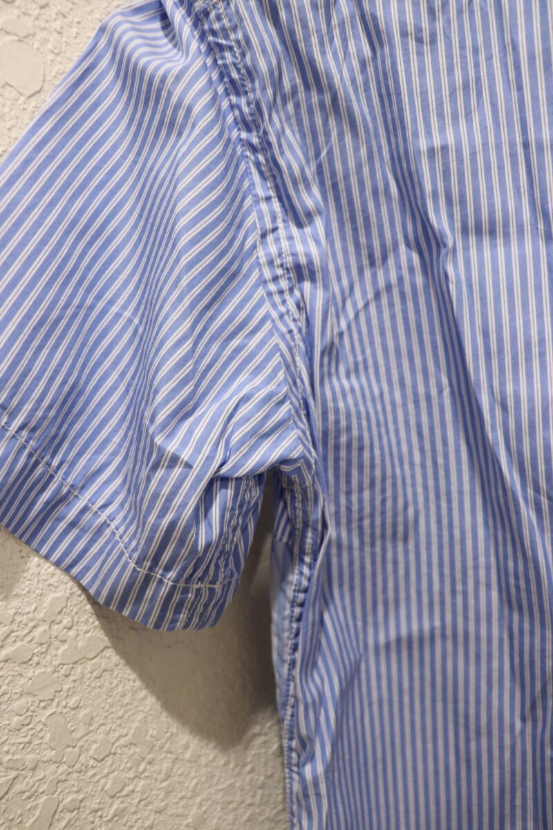 即決 14SS COMME des GARCONS HOMME コムデギャルソンオム 4種ストライプ柄 半袖パッチワークシャツ 製品洗い カスタムシャツ メンズ XS _画像8