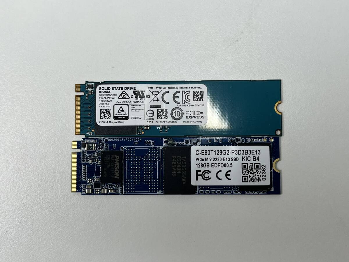 KIOXIA PHISON NVMe PCIe 128GB SSD 2個セット M.2 2280 動作確認済みの画像1