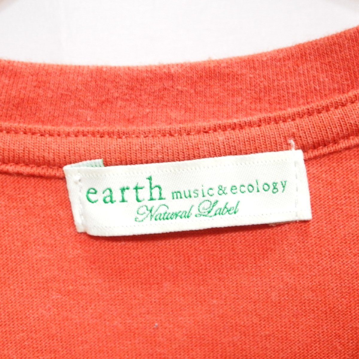 EARTH MUSIC ＆ECHOLOGY◆アースミュージック＆エコロジー ポケット付き 半袖Tシャツ（オレンジ）サイズF◆USED_画像4