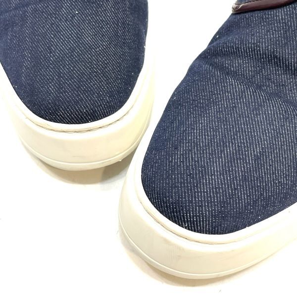 美品 LOUIS VUITTON DENIM LOW-CUT SNEAKERS ルイ・ヴィトン インディゴ デニム ローカット スニーカー シューズ 8 1/2 正規品_画像8