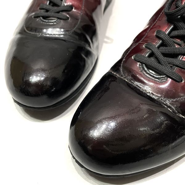 正規品 PRADA SPORTS プラダ スポーツ E1714 グラデーション レースアップ エナメル レザー シューズ ローカット スニーカー 6 メンズ_画像8