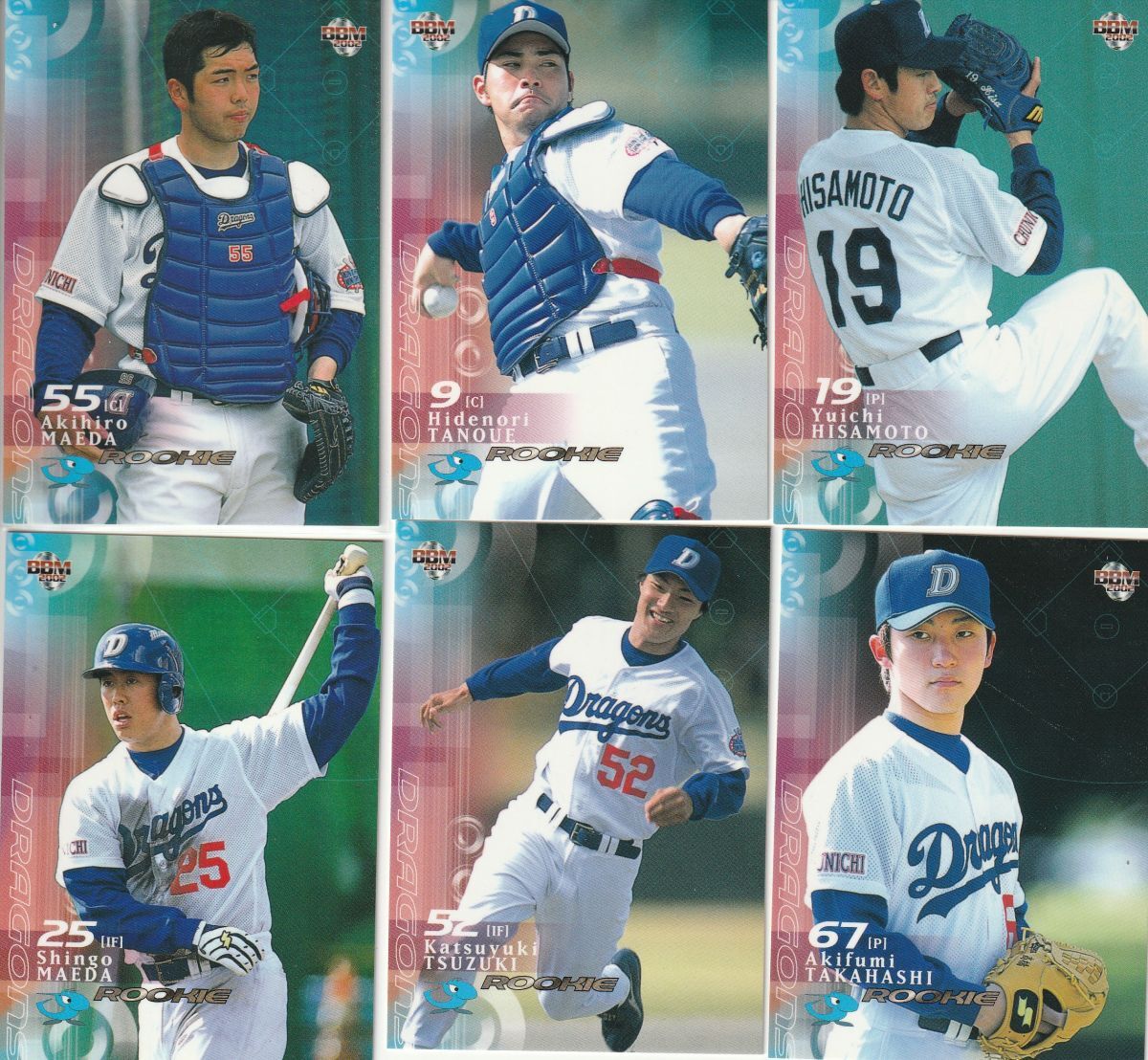 ●2002BBM【前田章宏,田上,久本,前田新悟,山井大介,都築,高橋】 ルーキー カード No.144~150：中日 R_画像3