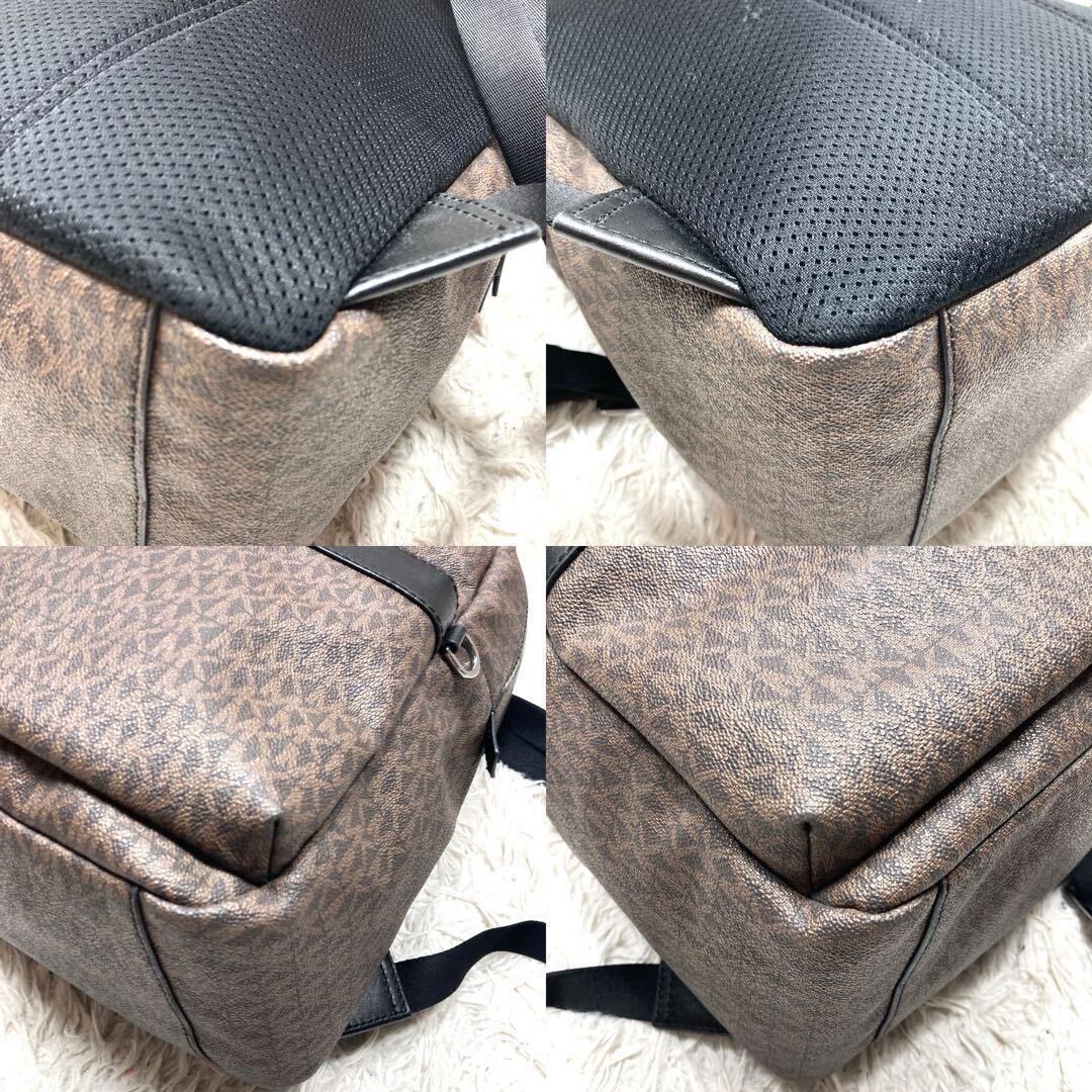  ultimate beautiful goods Michael Kors MICHAELKORS rucksack signature pattern total pattern monogram A4 possible high capacity PVC leather tea color business casual 