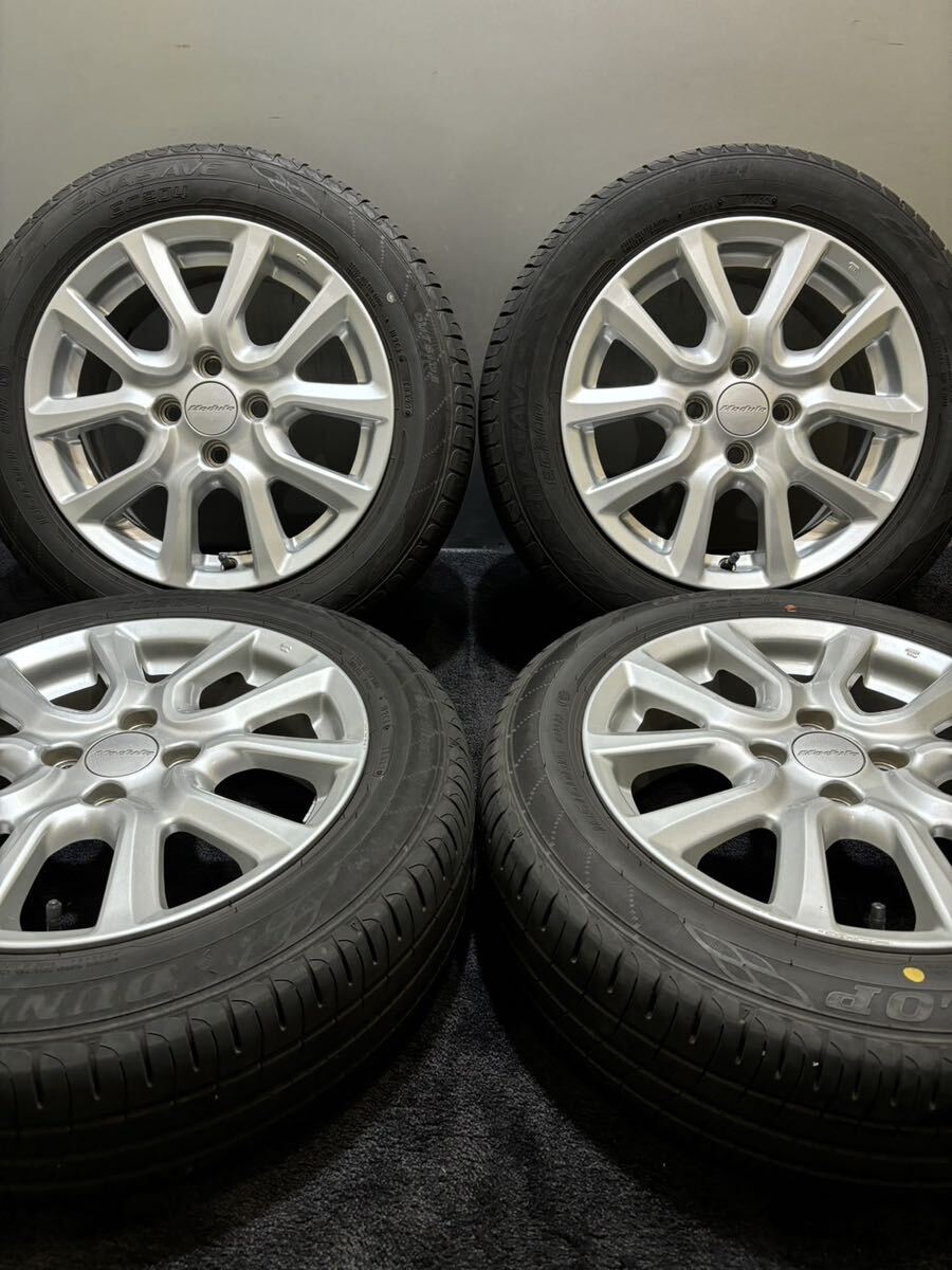 ★185/60R15 DUNLOP/ENASAVE EC204 22年製 ホンダ フィット 純正 OP モデューロ 15インチ 6J ＋50 100 4H 夏タイヤ 4本 (南2-F667)_画像1