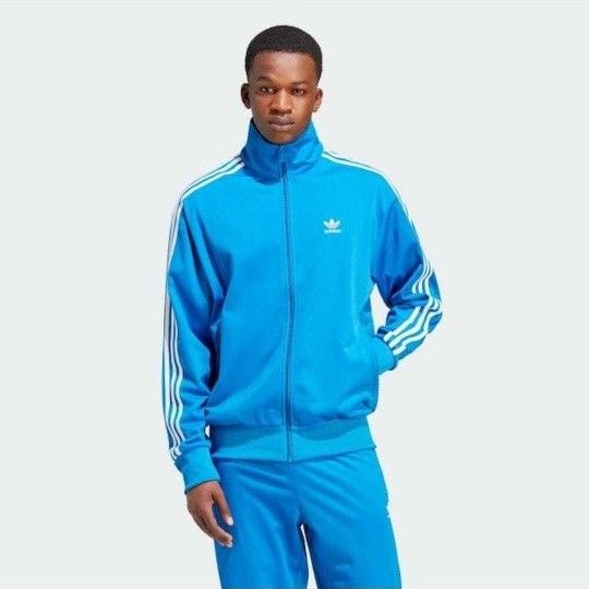 新品タグ付 アディダス 青 ファイヤーバード セットアップ 上下ジャージ 男性S 上下セット adidas トラックジャケット