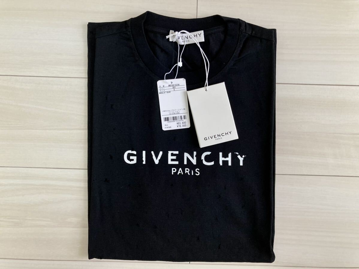  tag attaching new goods unused goods [GIVENCY Givenchy ] black T-shirt S size 