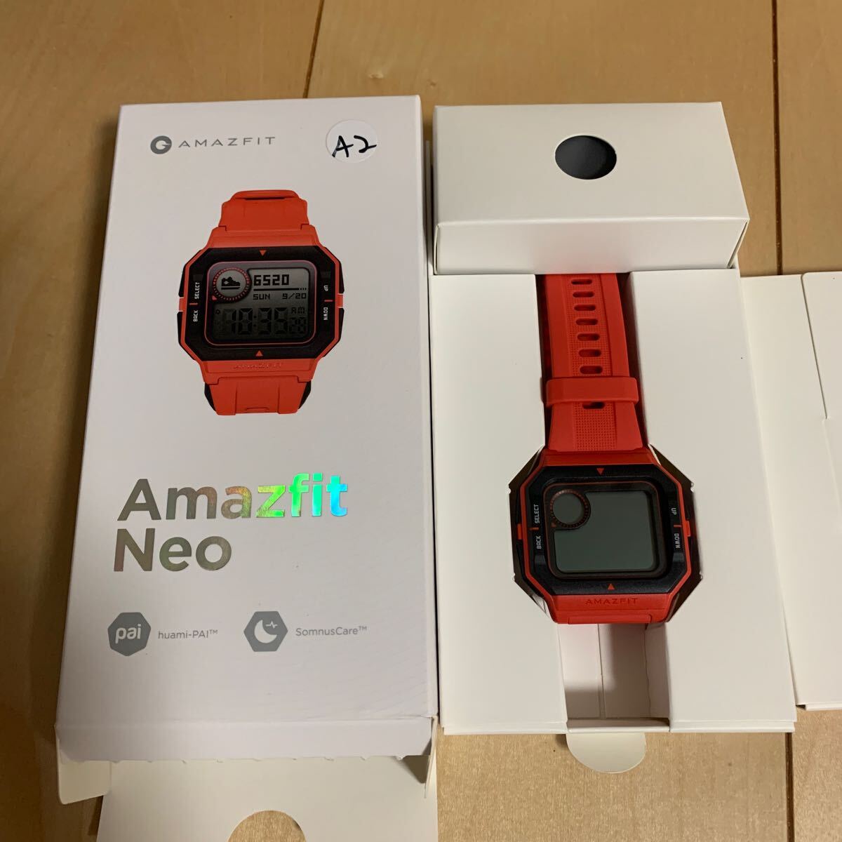 Amazfit Neo オレンジ　スマートウォッチ 日本語説明書 心拍数 睡眠モニタリング バッテリー寿命28日間 アマズフィット　SP170023