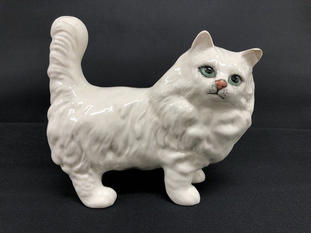 キングラム[07] BESWICK ベスウイック フィギュリン 陶器製 置物 ペルシャ ネコ 猫 Cat キャット England イギリス製 【送料無料】＠114_画像1