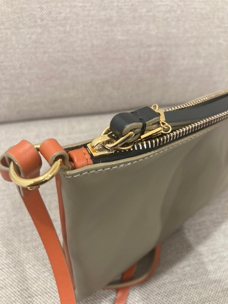 キングラム[60] MARNI マルニ ショルダーバック ミニバッグ レディース グレー×赤茶色 中古 送料無料の画像3