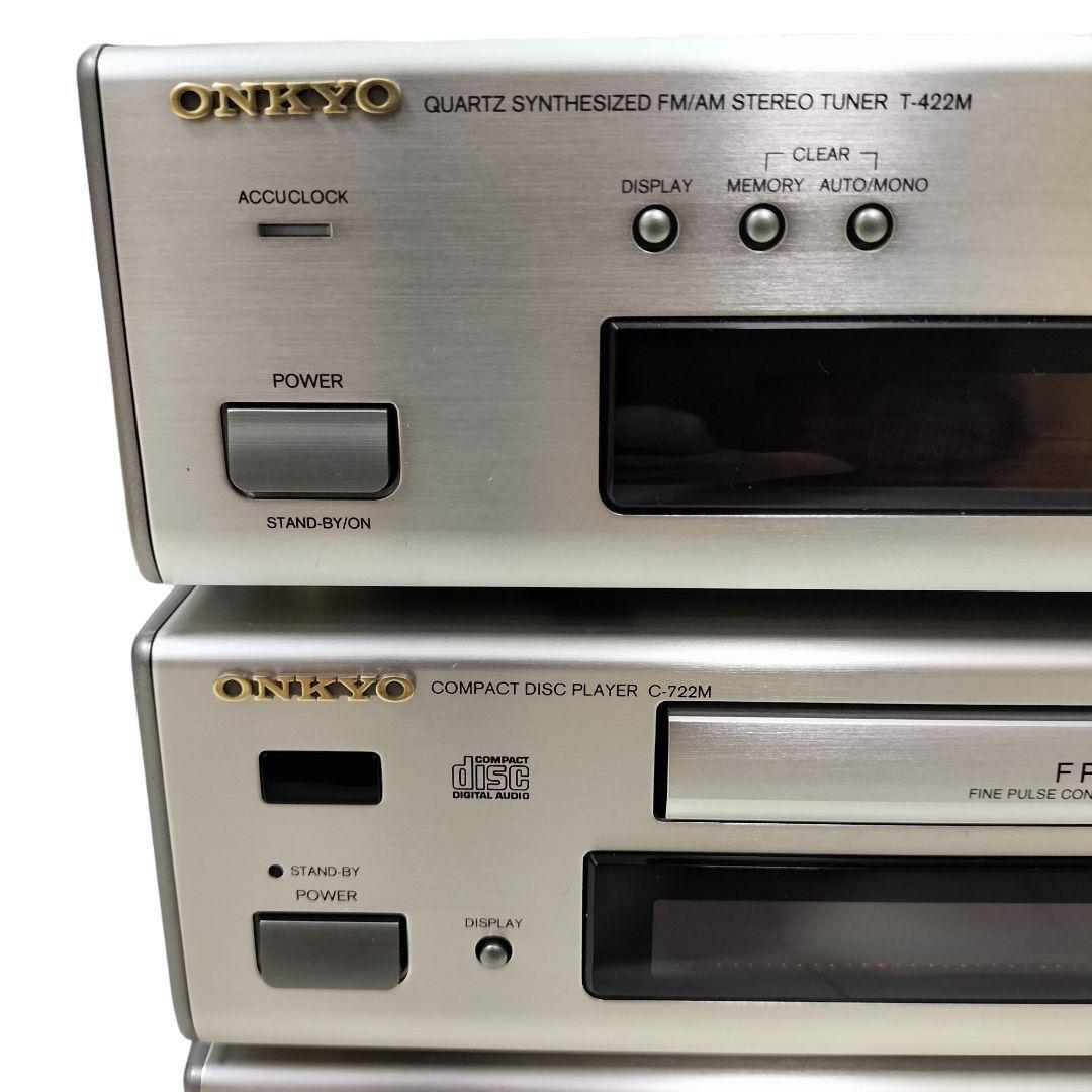 美品・動作品★ONKYO T-422M C-722M MD-122MX A-922M システムコンポ　オンキヨー　プリメインアンプ　CDプレーヤー MDデッキ　チューナー_画像2