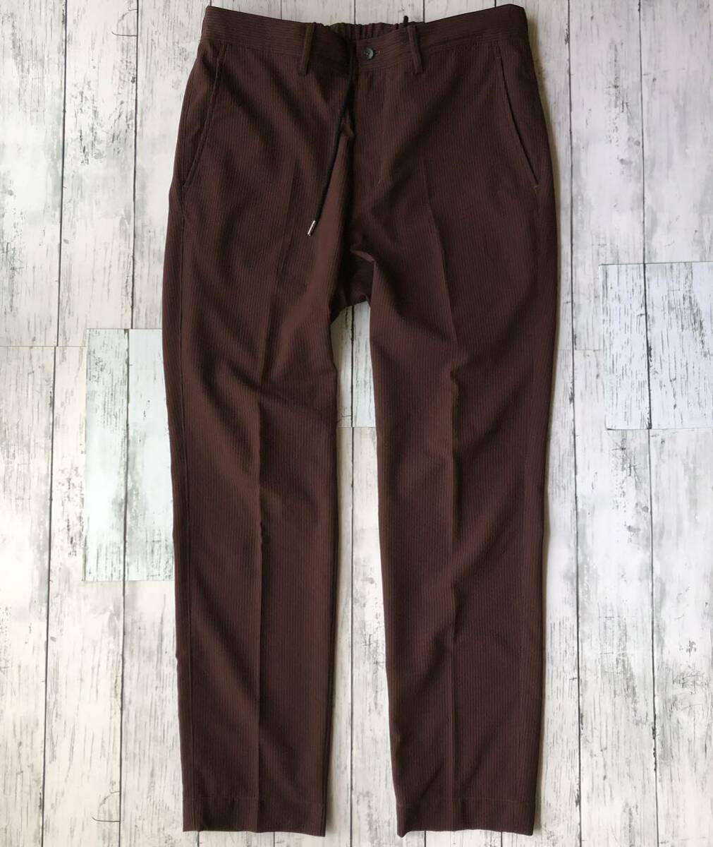  beautiful goods /L size / laundry possibility /sia soccer *417 Edifice EDIFICE suit setup polyester travel Easy tailored Brown 