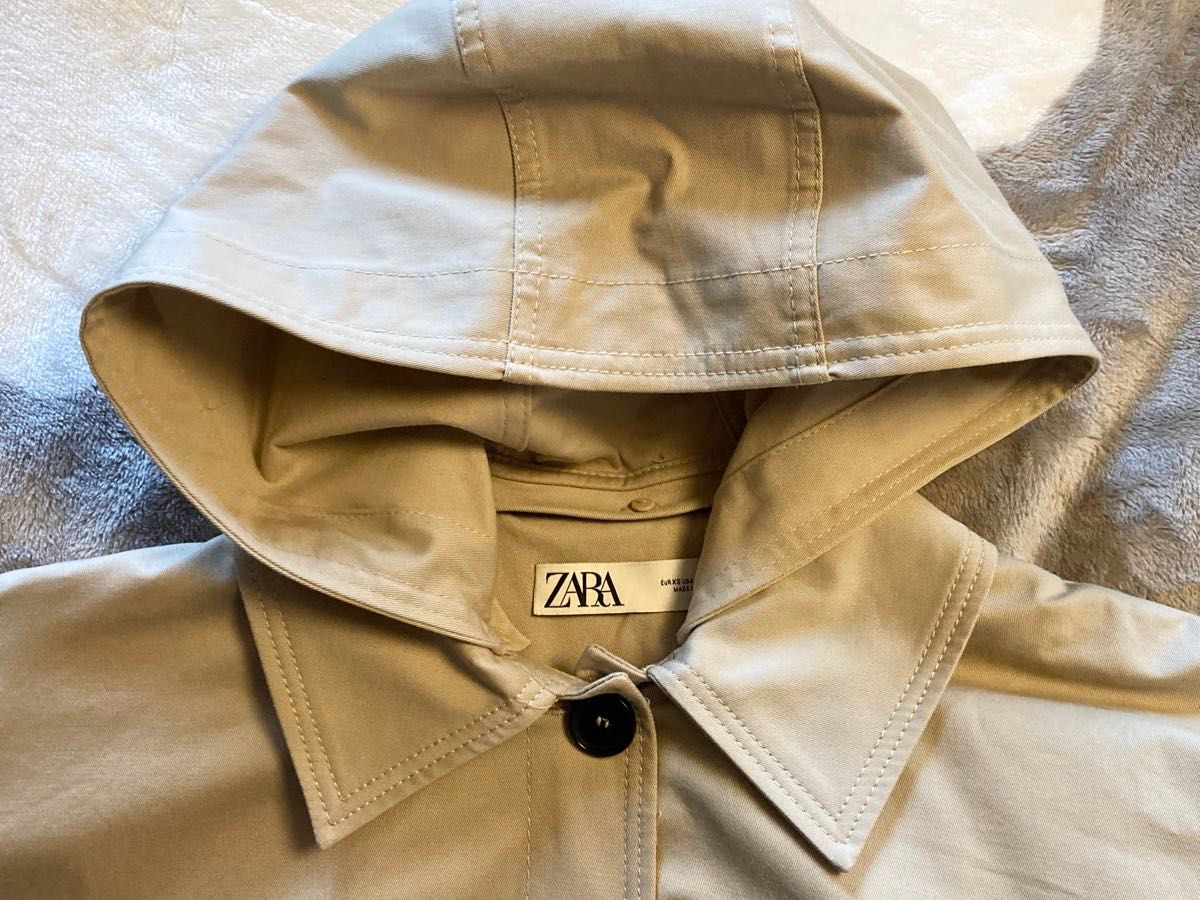 タグ付新品 ZARA フード付オーバーサイズトレンチコート XS タグ付新品 ZARA フード付オーバーサイズトレンチコート XS