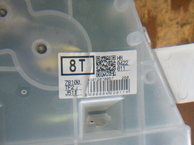 平成24年 フィット fit RS DAA-GP4 純正　 スピードメーター 1１０７５７ｋｍ 78100-TF2-J511 _画像3