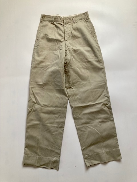 1956 год производства US ARMY TROPICAL TROUSERS осмотр : Vintage 40s 50s 60s милитари chino брюки из твила 
