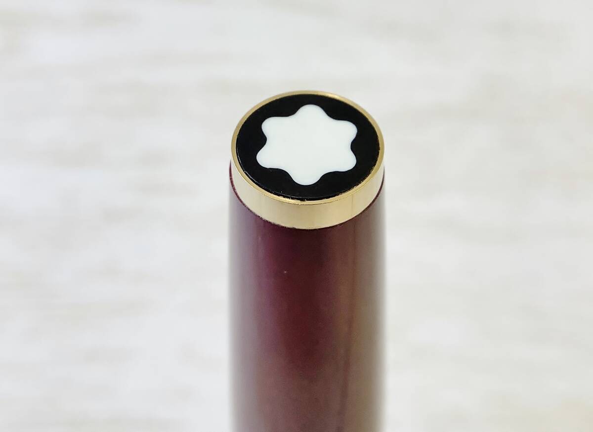 [ ultimate beautiful goods ] Montblanc fountain pen pen .14K-585 MONTBLANC bordeaux axis records out of production model antique goods cartridge type 