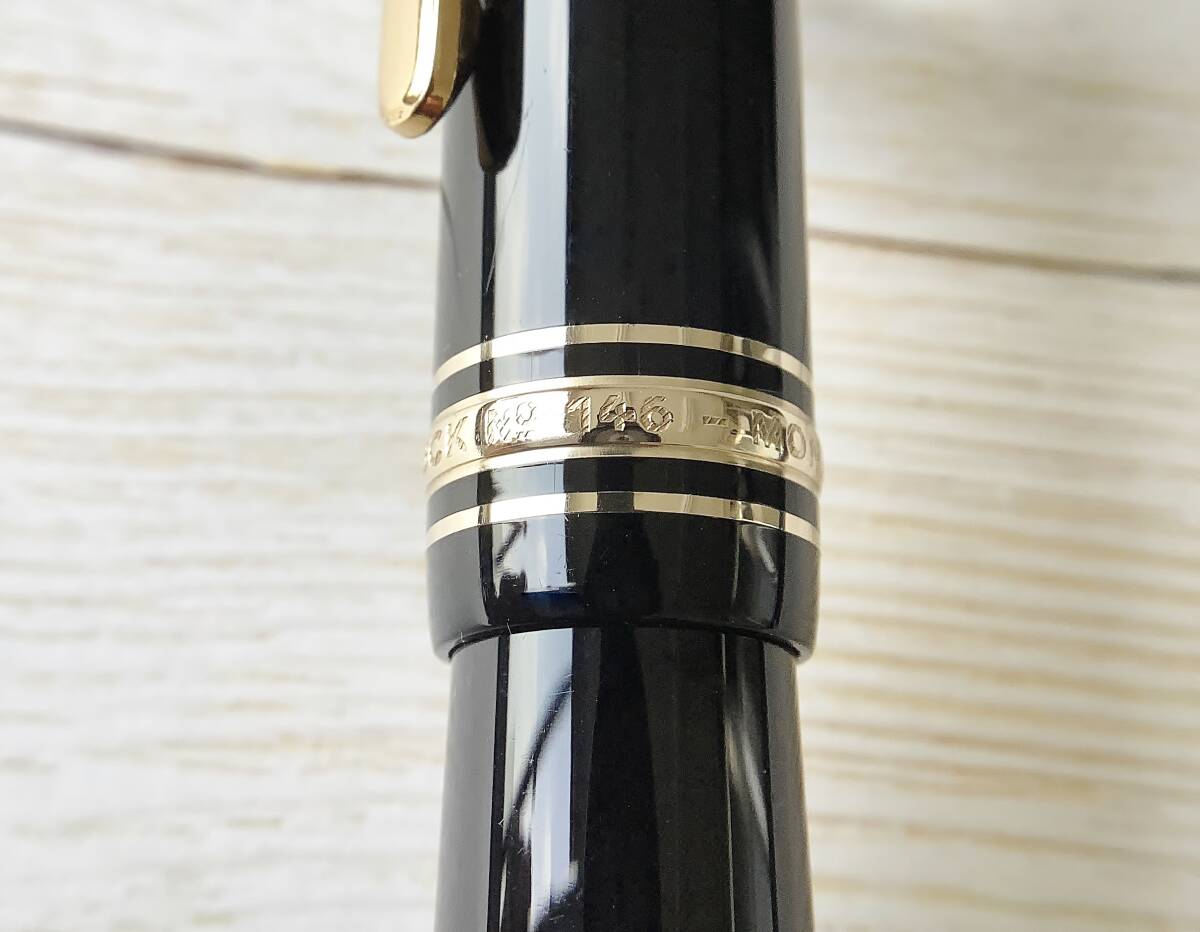【美品】 モンブラン 万年筆 マイスターシュテュック 146 ル・グラン 黒 ペン先全金14C + 2段エボナイト芯 1970年代 MONTBLANCの画像6