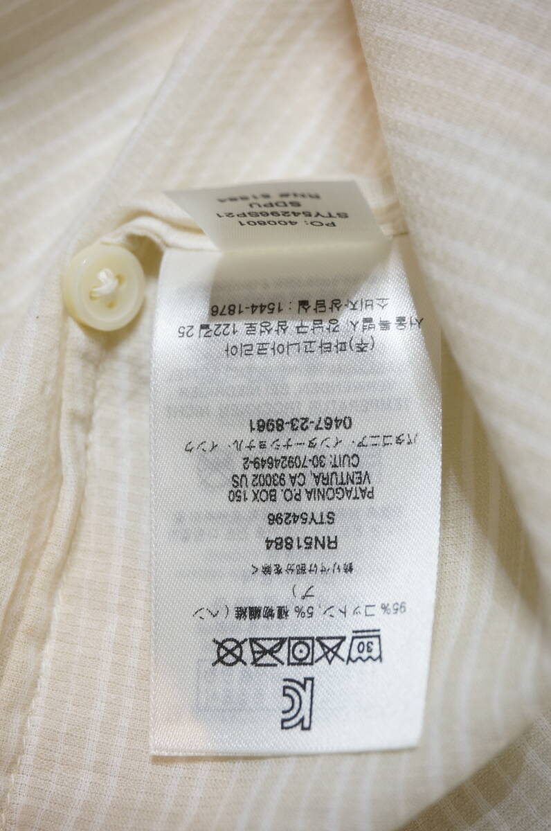 【802.O】タグ付き！ 未使用！ レディース Patagonia パタゴニア Lサイズ 長袖 シャツ オープンカラー ストライプ WOMEN’S_画像7