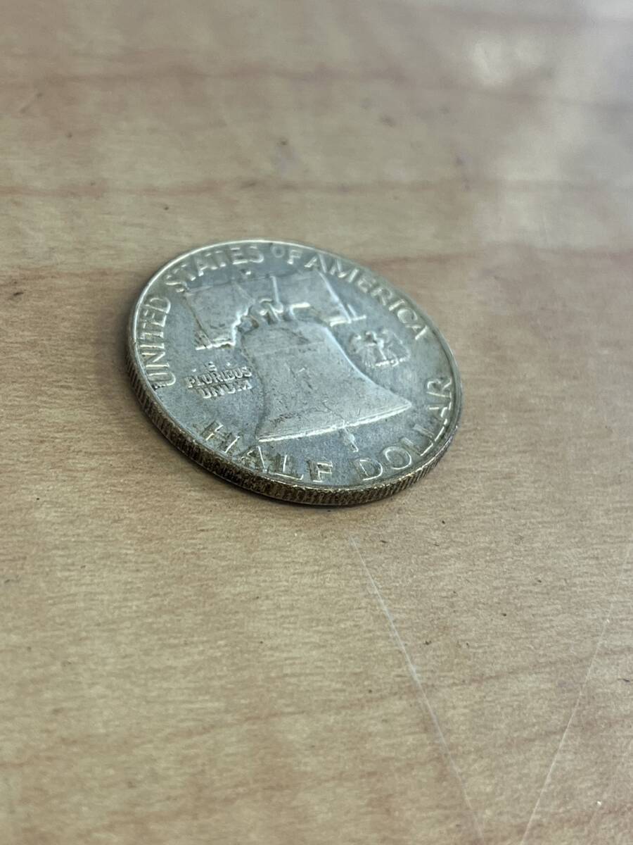66130-1 リバティ銀貨 1958年 ベンジャミン フランクリン ハーフダラー 総重量約12.51ｇ 比重10.33 ハーフダラー アメリカ 古銭 貨幣 硬貨の画像5