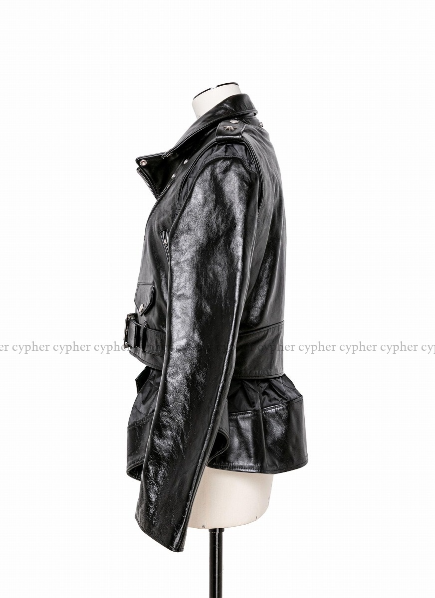 3 新品 22AW sacai schott Leather Blouson ブラック サカイ ショット レザー ブルゾン ライダース ジャケット ワンスター ドッキング 黒_画像7