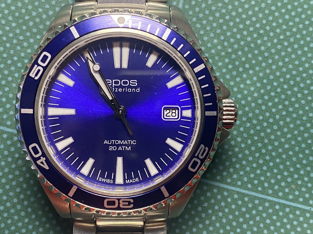  стандартный товар прекрасный товар Epos спортивный b Divers синий blue 3413BLM самозаводящиеся часы # Hamilton # Oris #glaisin