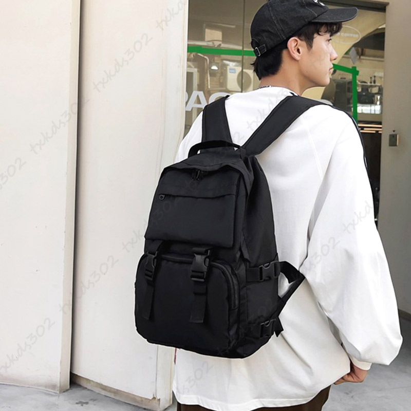  rucksack backpack black Day Pack multifunction black man and woman use lady's men's high capacity commuting going to school mother's bag Korea travel bag 