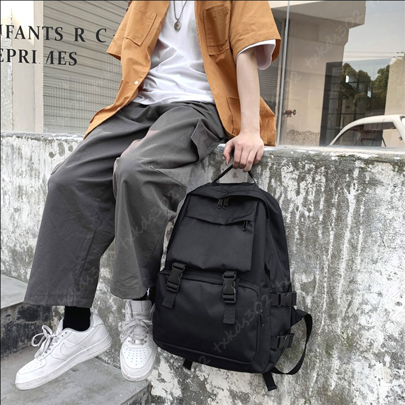  rucksack backpack black Day Pack multifunction black man and woman use lady's men's high capacity commuting going to school mother's bag Korea travel bag 