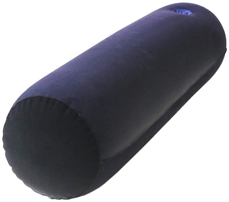 インフレータブルパッド セックス枕 エアクッション インフレート式 ポンプ付き 抱き枕 腰枕 体位変換 高反発 円柱形 フロック 22cmx86cm_画像1
