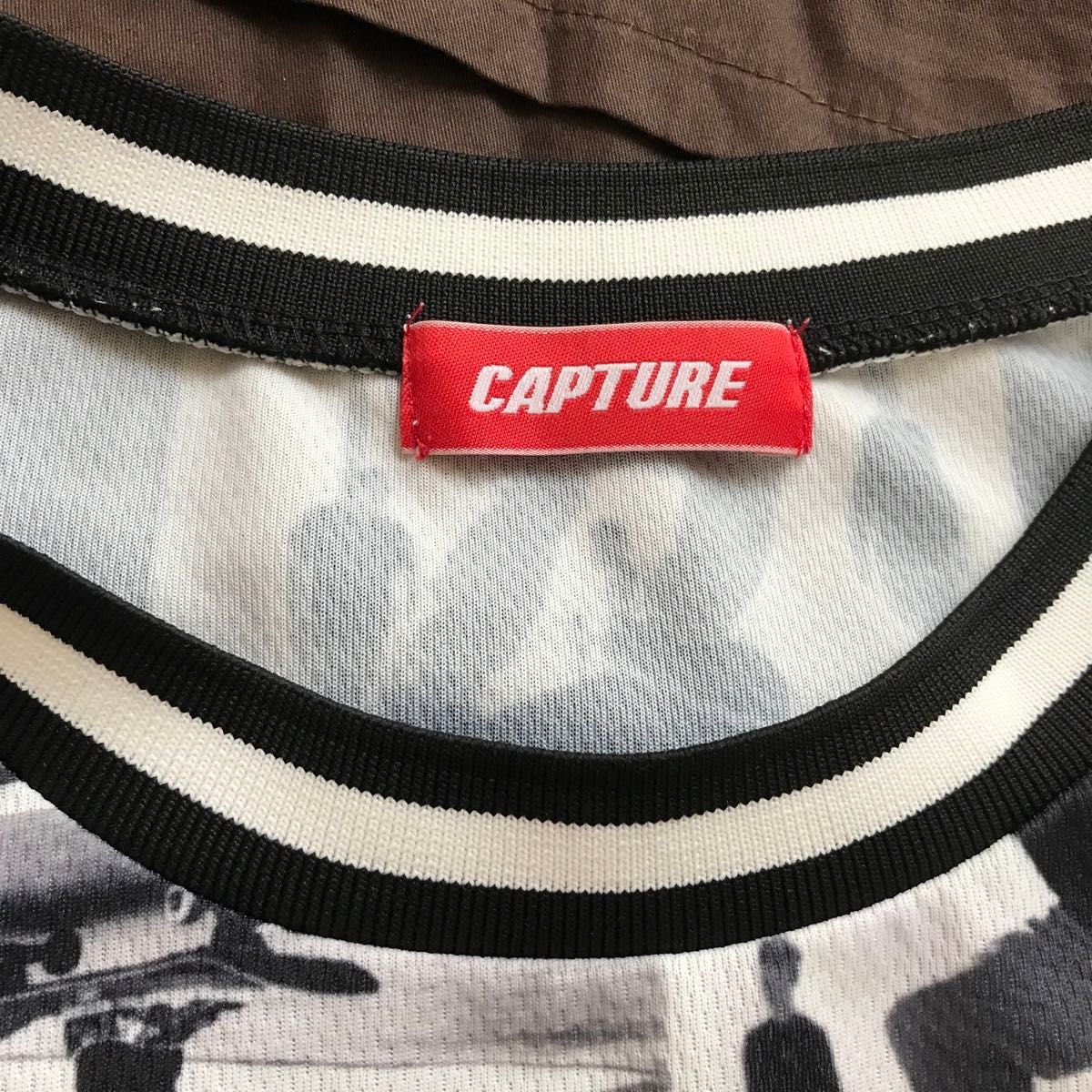 CAPTURE 総柄プリントTシャツ　半袖　カットソー　スケーター　ストリート　オーバーサイズ　XL 夏シャツ　古着