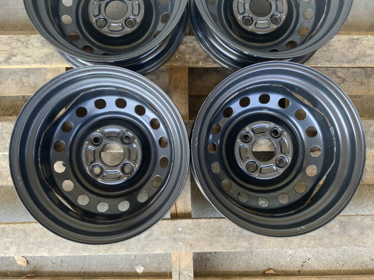 SUZUKI 純正 スチールホイール 13インチ 4.00B +45 4H PCD100 ハブ径54mm 中古　4本　WR スズキ_画像9