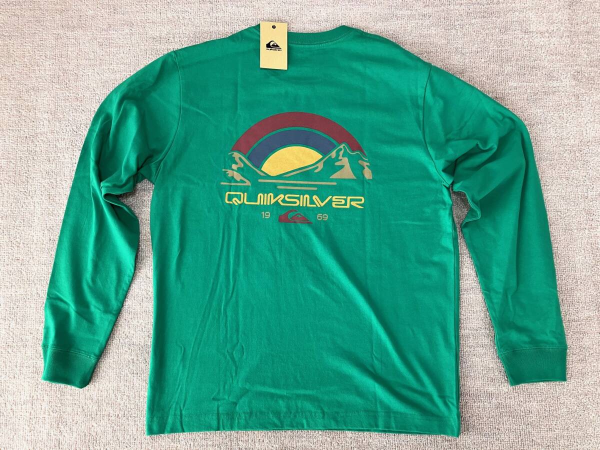 ★送料無料★クイックシルバー メンズ 長袖ロングTシャツ Mサイズ グリーン Quiksilver_画像2