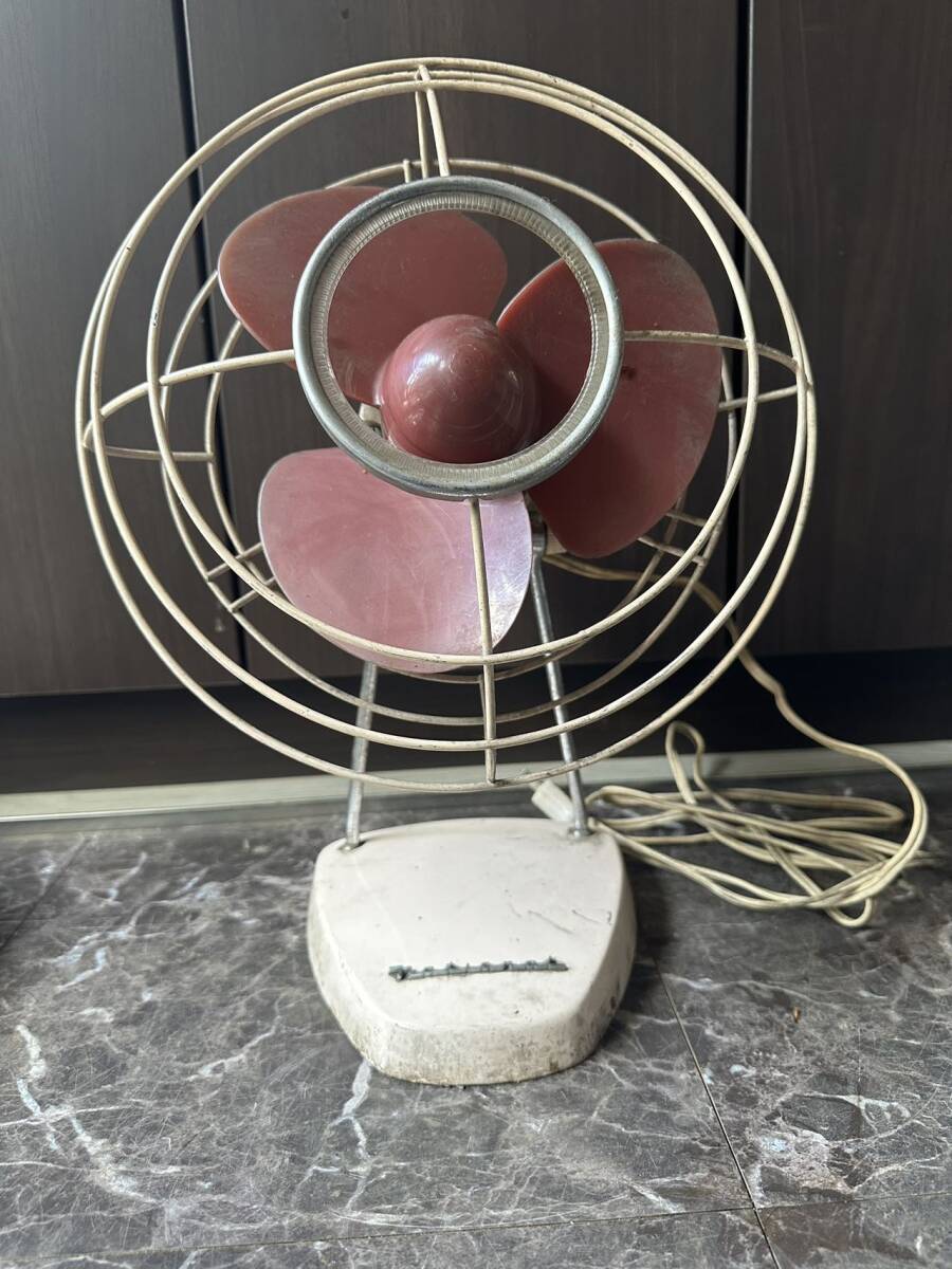 National ナショナル ELECTRIC FAN 扇風機 B-6 3枚羽根 羽根径30cm 金属製筐体 家電 アンティーク 昭和レトロ ジャンク品_画像1