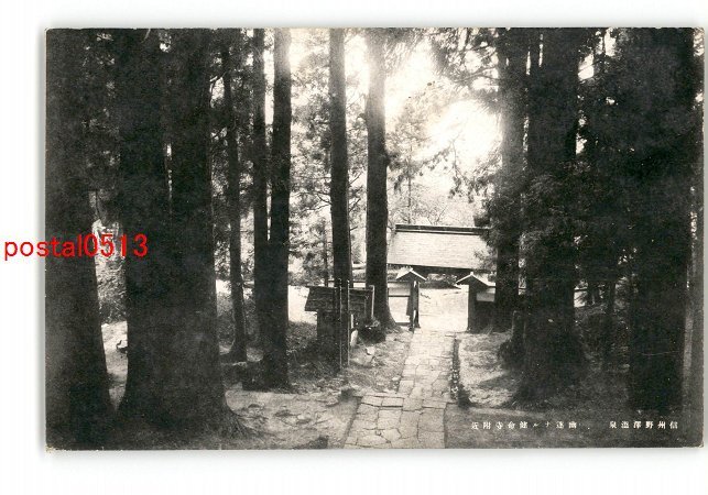 XyT5782●長野 信州野沢温泉 幽逐なる健命寺付近 *傷み有り【絵葉書】_画像1