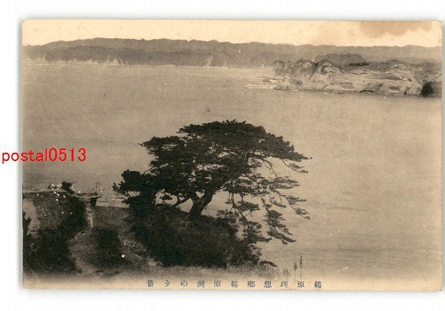 XZG4348●千葉 鵜原理想郷鵜原湾の夕景 *傷み有り【絵葉書】_画像1