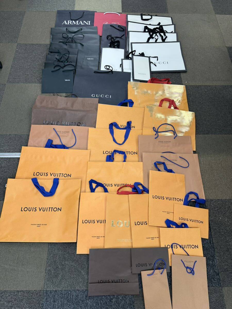 LOUIS VUITTON CHANEL グッチ FENDI Dior プラダ ロエベ Cartier 等 ショッパー 紙袋 ブランド ショップ袋 合計約120枚セット_画像2