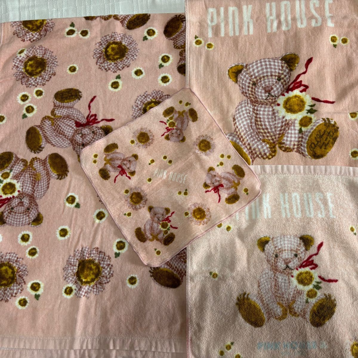 pinkHOUSE ピンクハウス ギンガムくま バスタオル フェイス pinkHOUSE ピンクハウス ギンガムくま バスタオル フェイス