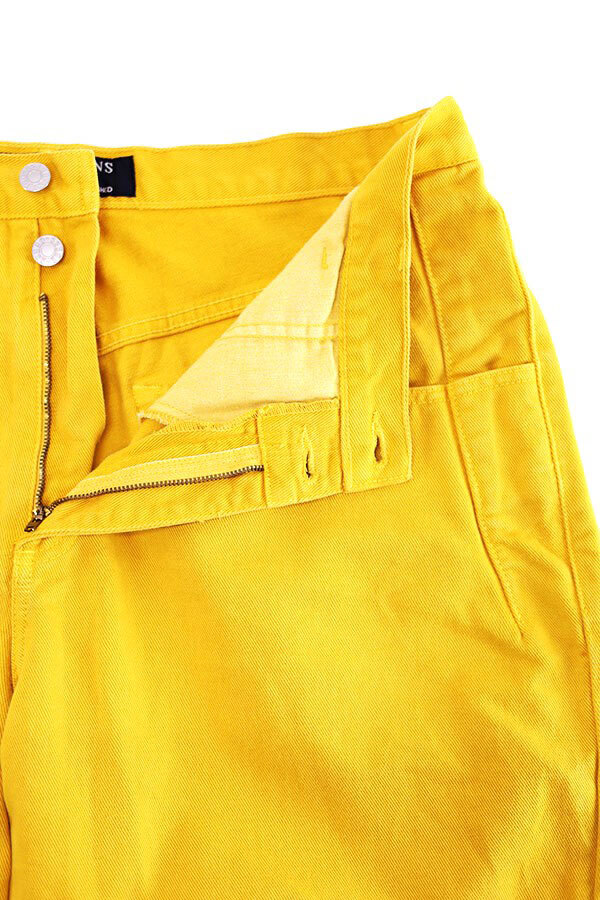 Used 90s GUESS Yellow Color Denim Baggy Short Pants Size W35 古着_画像4