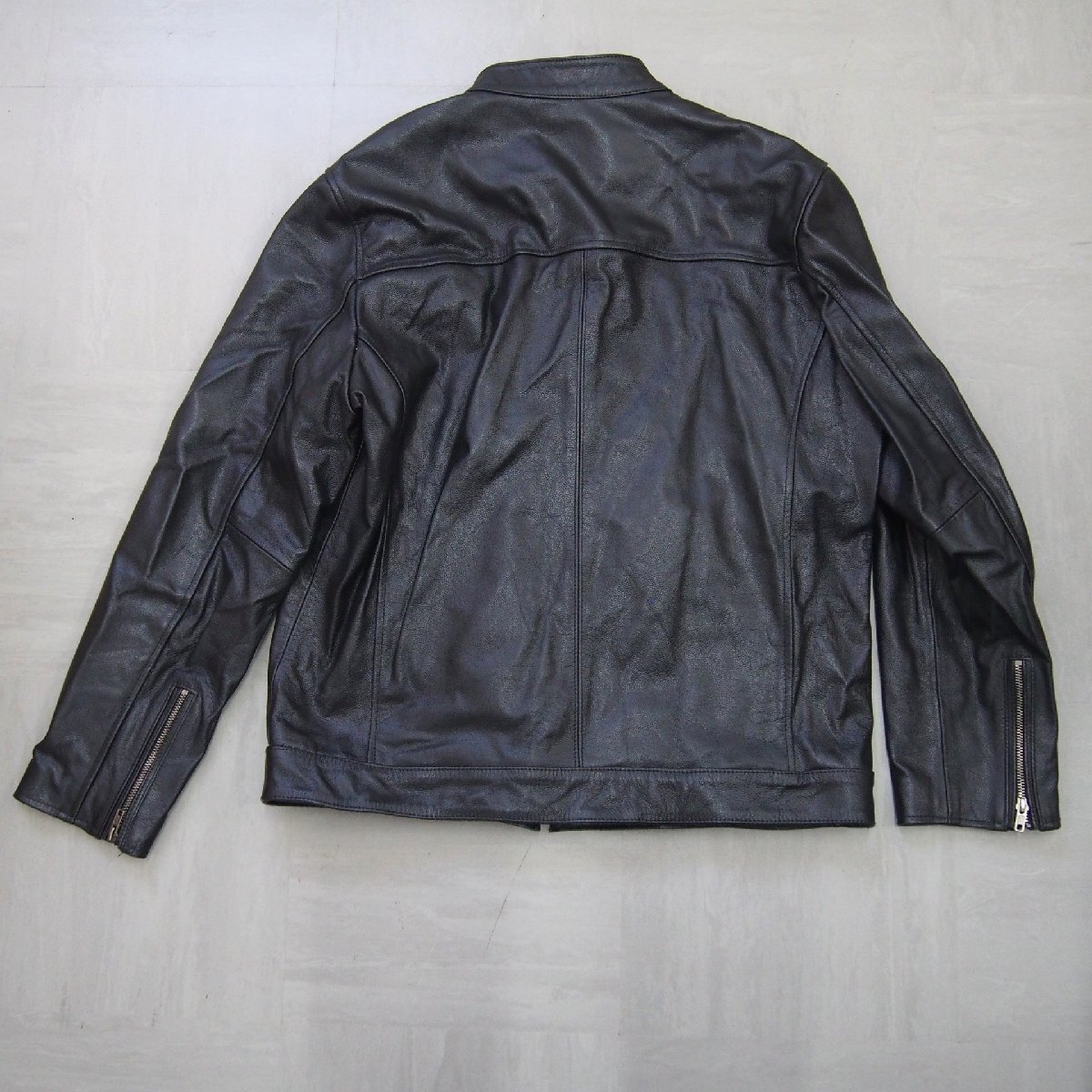 [9356-S-①]　FORTIME　レザージャケット　5XL　【中古】　現状販売　フォータイム　Fashion leather　ブラック　本体のみ_画像2