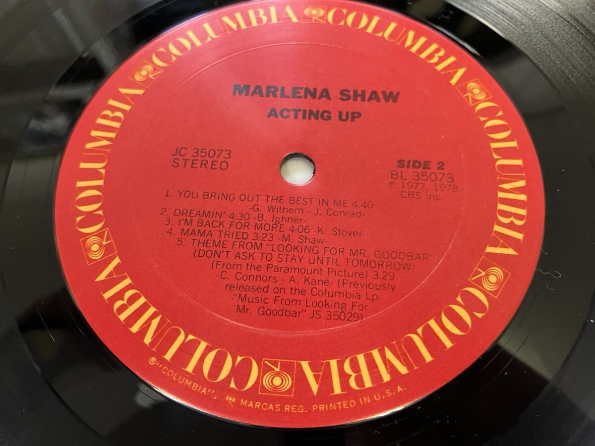 Marlena Shaw★中古LP/USオリジナル盤シュリンク付「マリーナ・ショウ～Acting Up」 _画像4