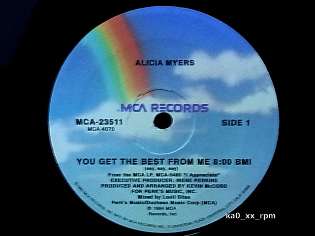 ★☆Alicia Myers「You Get The Best From Me (Say, Say, Say) / I Want To Thank You」☆★5点以上で送料無料!!!_画像2