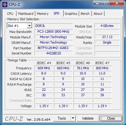 MICRON (MT8KTF51264HZ-1G6E2) PC3L-12800 (DDR3L-1600) 4GB * low voltage correspondence outside fixed form postage 120 jpy * (1)