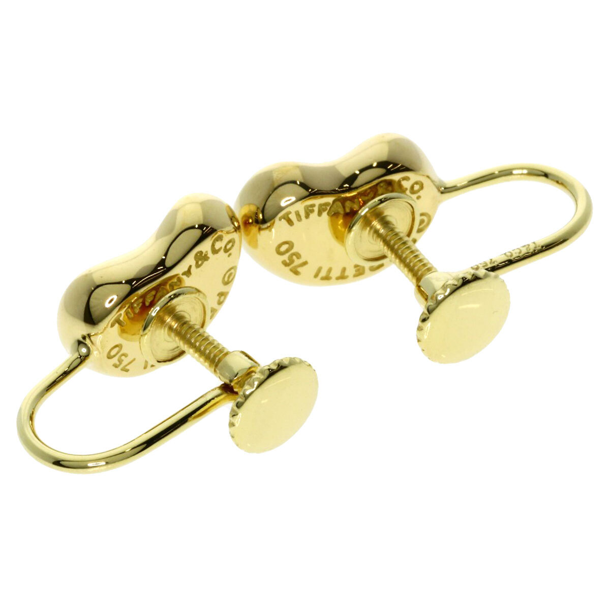 TIFFANY&Co. Tiffany bean earrings K18 yellow gold lady's used 