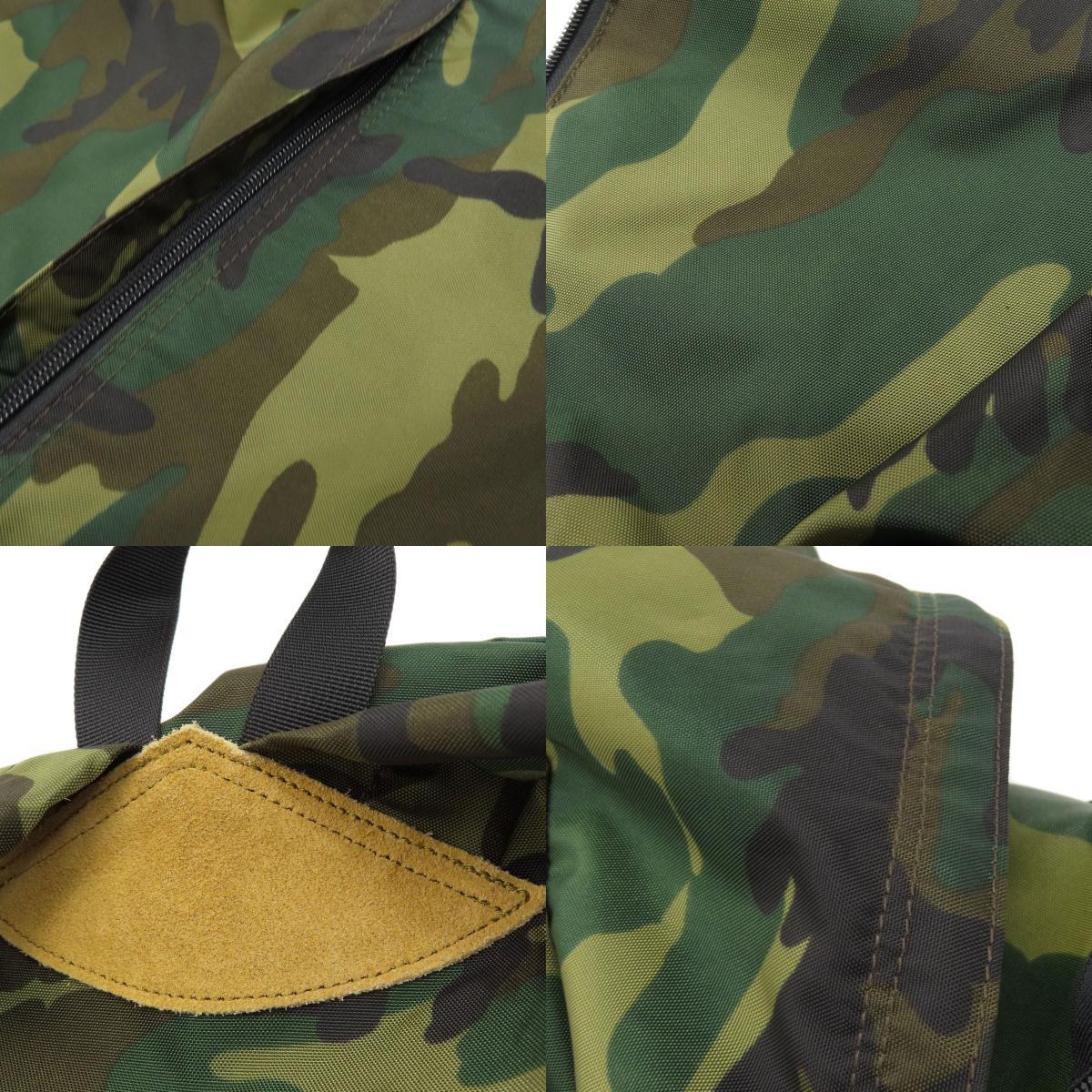 Herve Chapelier L be* car plie camouflage -ju pattern rucksack * Day Pack nylon material lady's used 