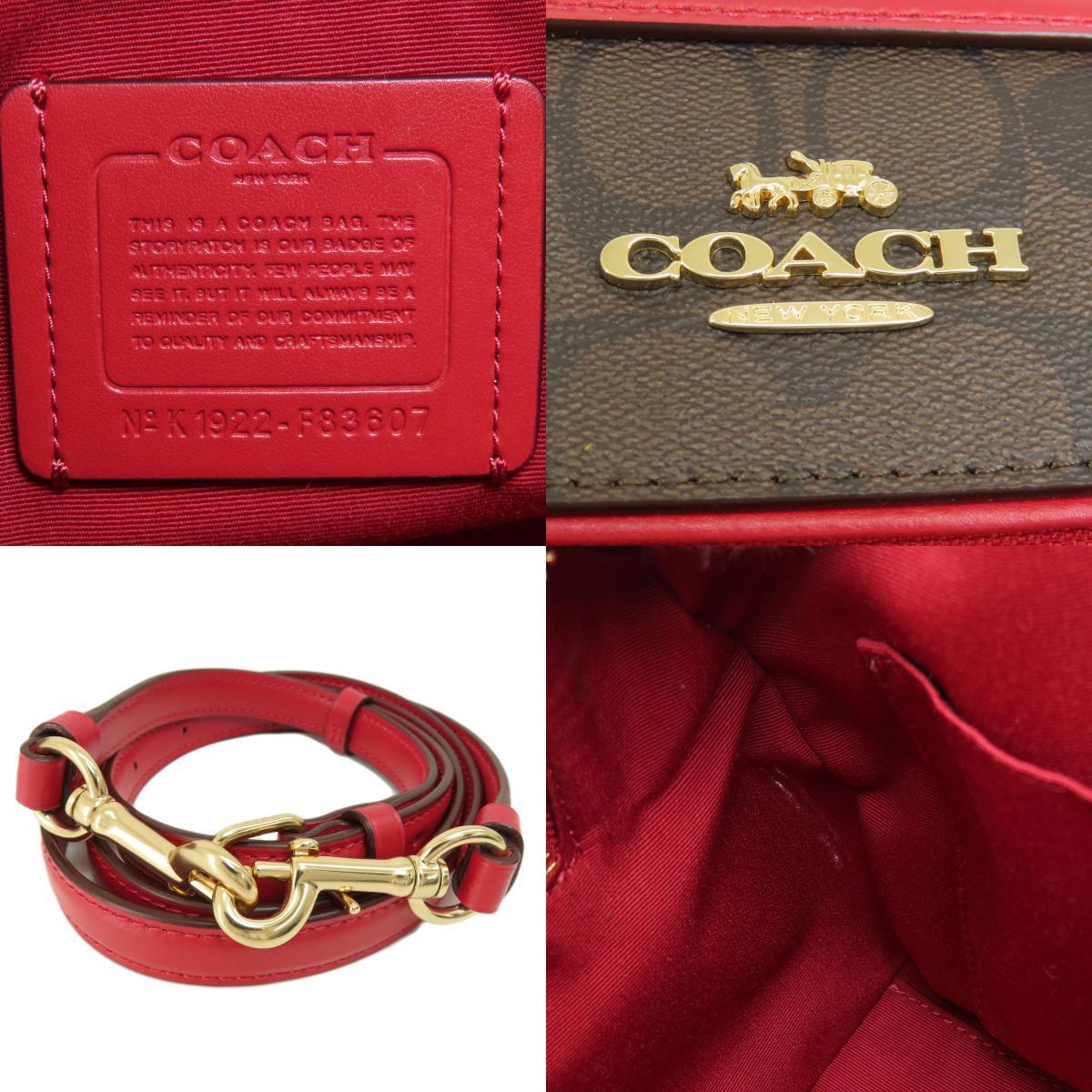 COACH コーチ F83607 シグネチャー 2WAY ハンドバッグ PVC レディース 中古_画像6