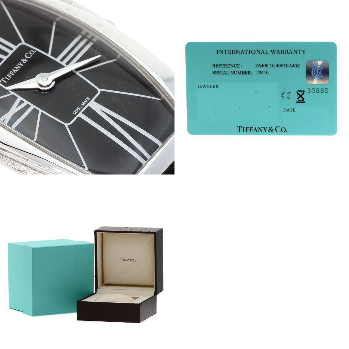 TIFFANY&Co. ティファニー Z6400.10.40F10A40E ジュメア ダイヤモンド 腕時計 K18ホワイトゴールド 革 レディース 中古_画像10