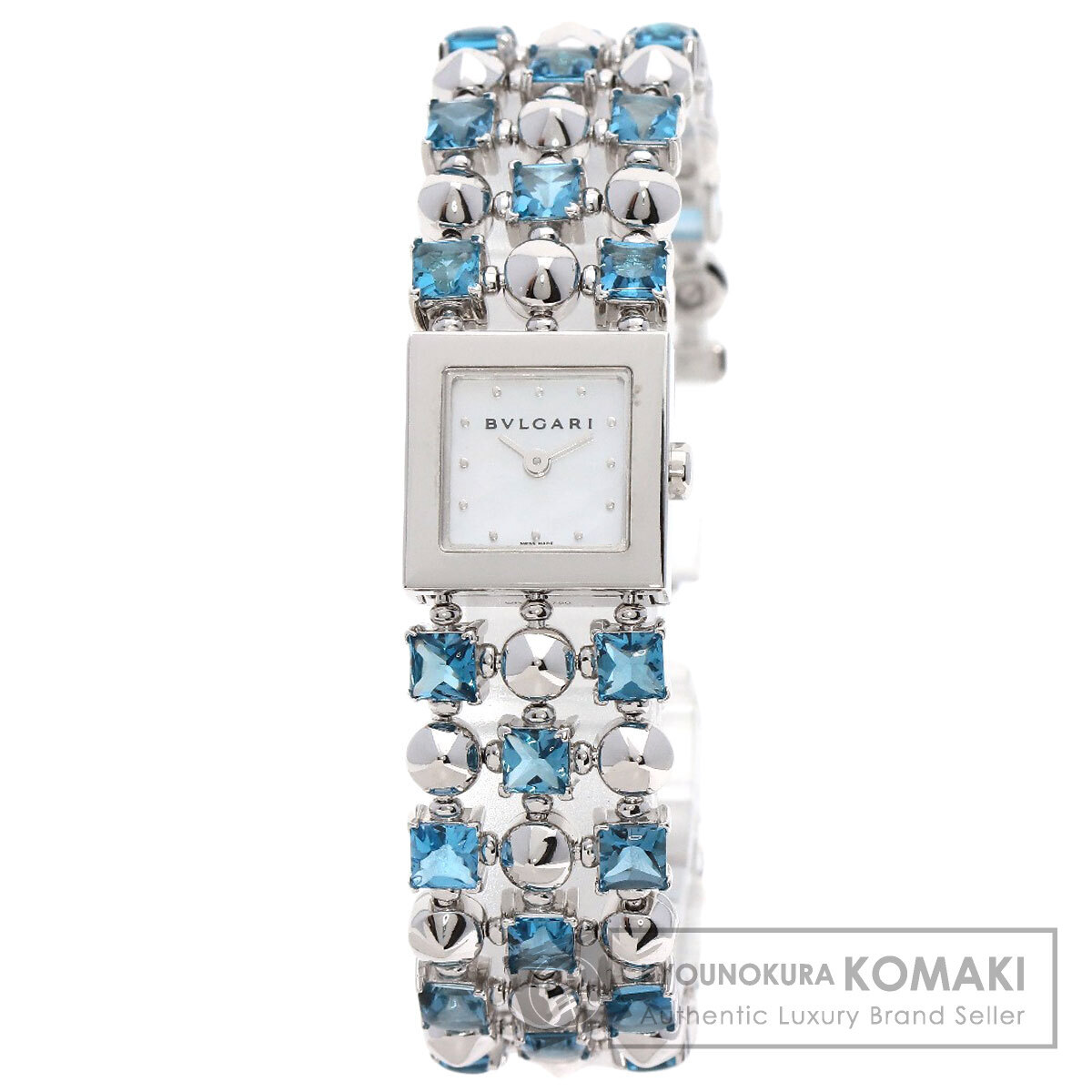 BVLGARI ブルガリ LUW16G ルチア ブルートパーズ 腕時計 K18ホワイトゴールド K18WGxブルートパーズ レディース 中古_画像1