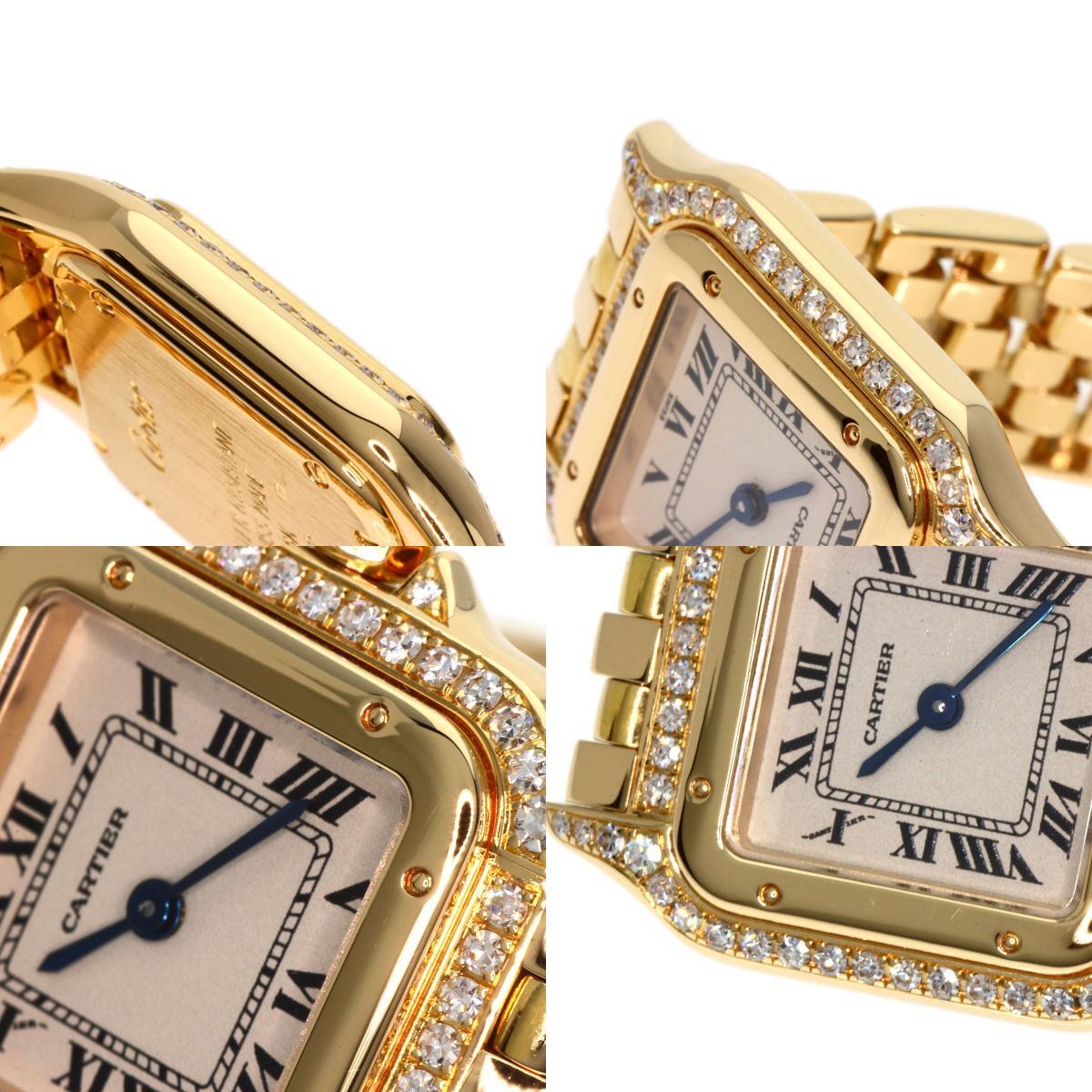 CARTIER Cartier bread tail SM bezel diamond wristwatch K18 yellow gold K18YG diamond lady's used 
