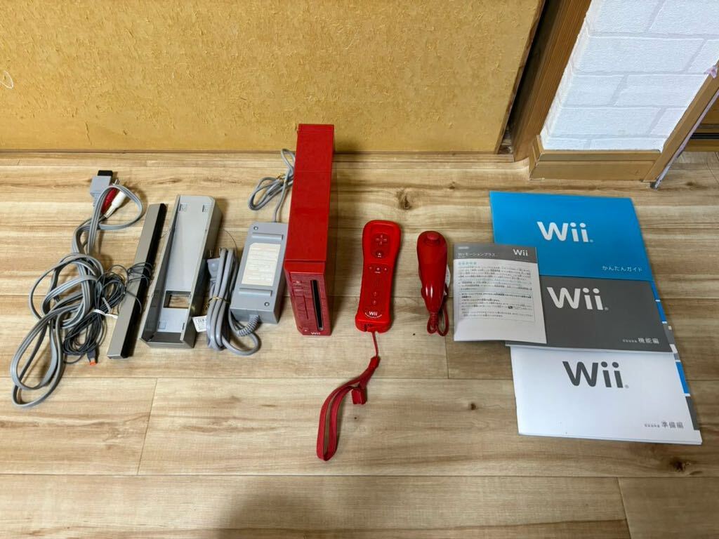  электризация подтверждено NINTENDO nintendo Wii корпус красный красный RVL-001/ контроллер, адаптор, руководство пользователя и т.п. на фото предмет все * soft осознание OK