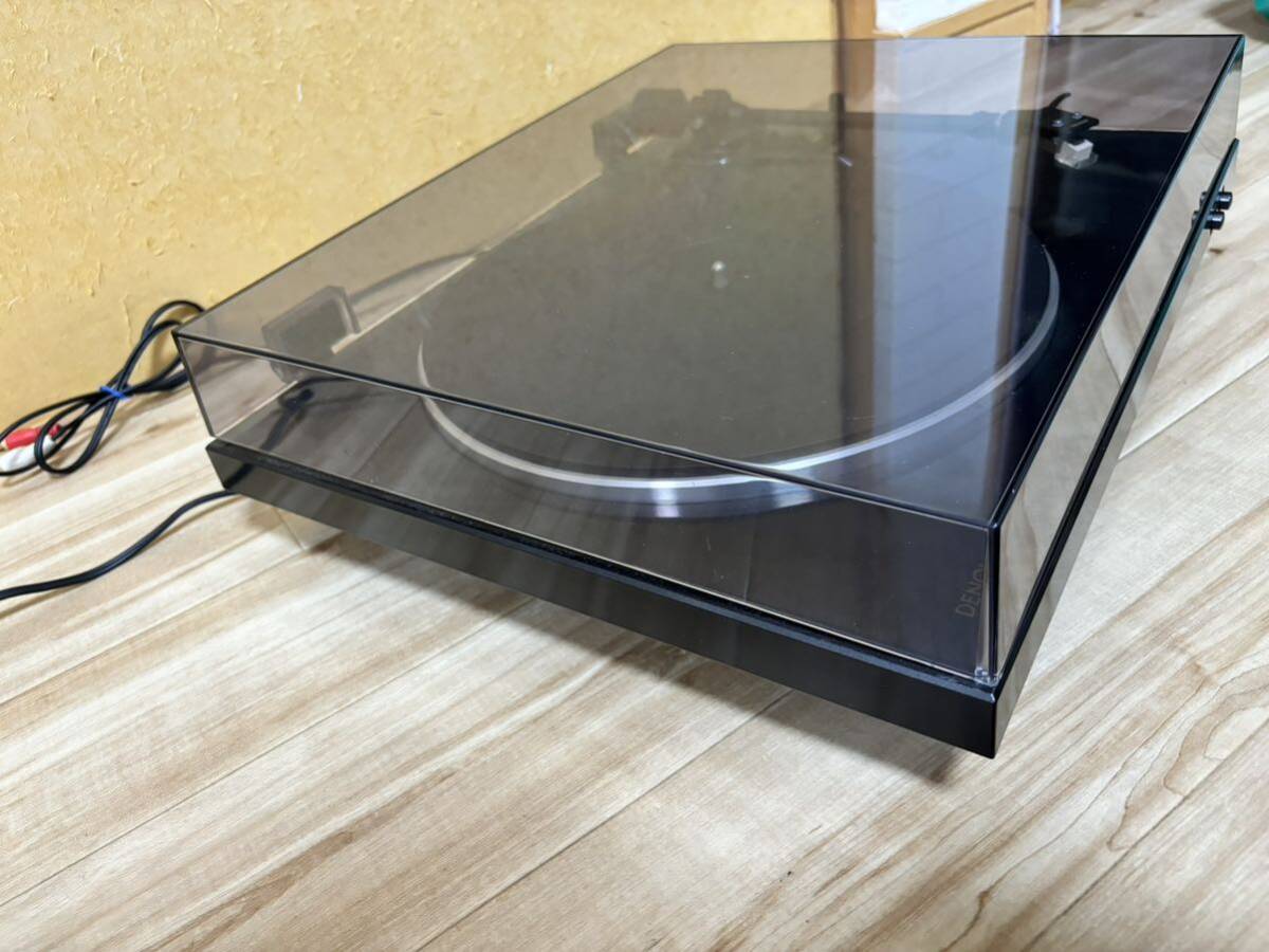  electrification has confirmed junk DENON record player / turntable DP-300F * cover nail breaking equipped picture reference 